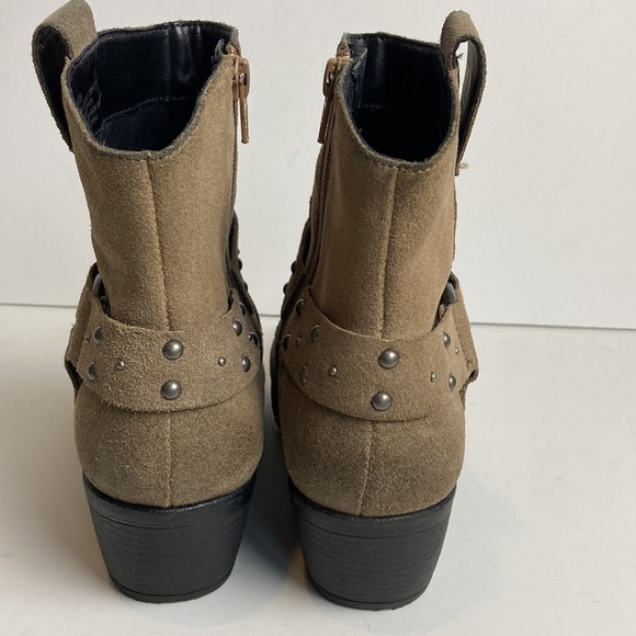 Korks by Kork-Ease Harness Ankle Boots 8 Moto Cassandra Suede Western Leather - Picture 5 of 13